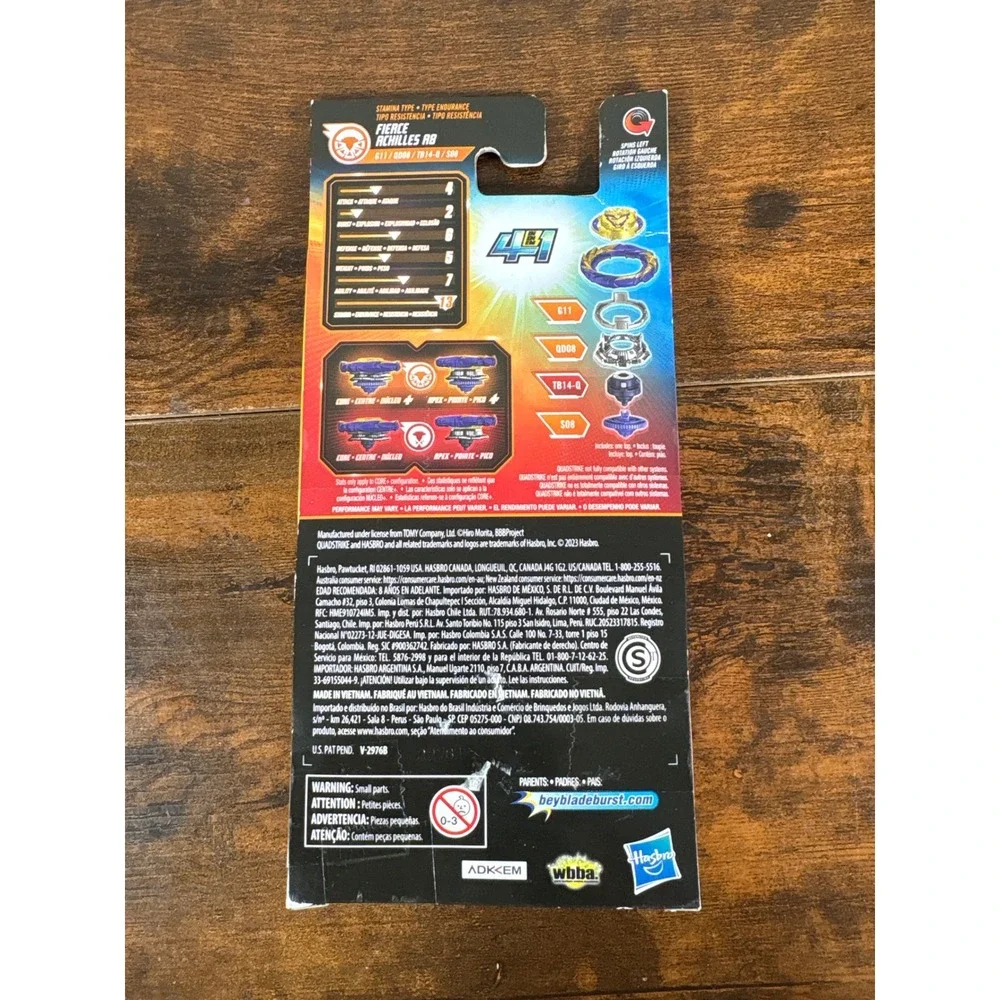 Hasbro Beyblade Burst QuadStrike Fierce Achilles A8 Stamina Top F7777 New
